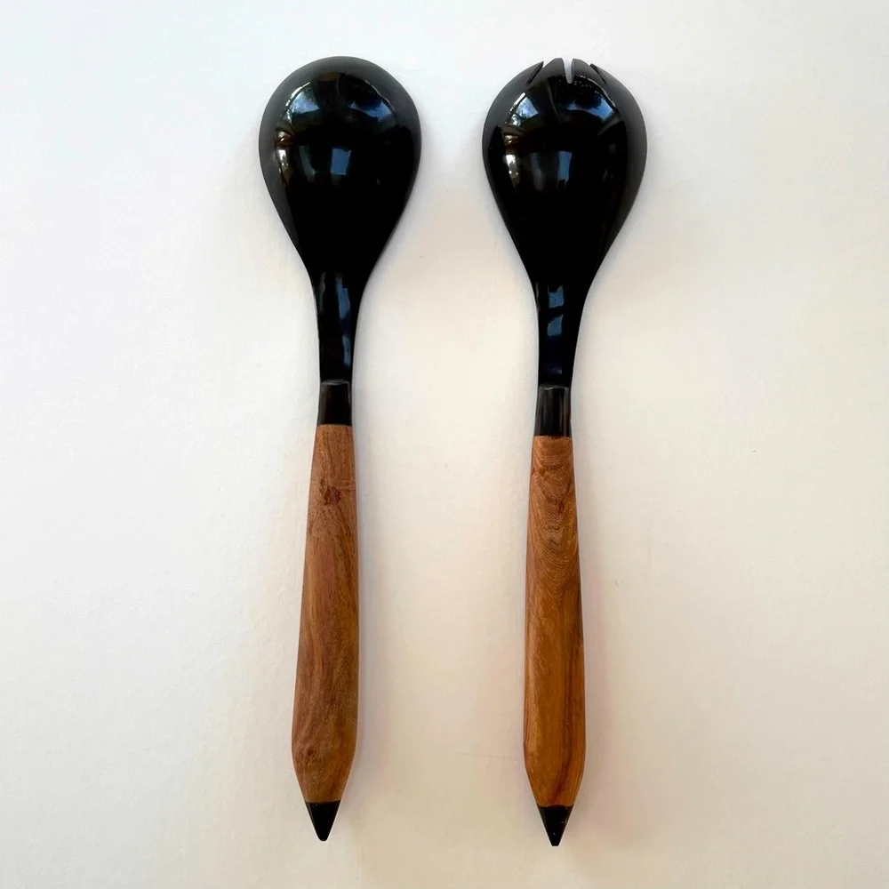 Salad Servers with Wooden Handles NWOT